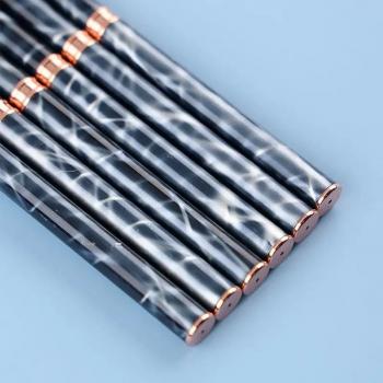 Wholesale custom metal nail brush 3D pink pattern synthetic nylon nail art brush nail brush set