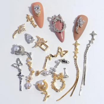 New Nail Jewelry Butterfly Pendant Medium Long Ins Alloy Butterfly Nail Accessories Drill
