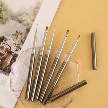 5 PCS Customized LOGO Hair Kolinsky And Nylon UV Gel Painting Petal Acrylic Brushes Nail Art Brush Set