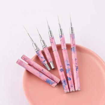 New nail art brush 5 sets nail drawing brush fine syringe metal coloring nail art brush
