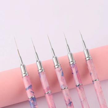 New nail art brush 5 sets nail drawing brush fine syringe metal coloring nail art brush
