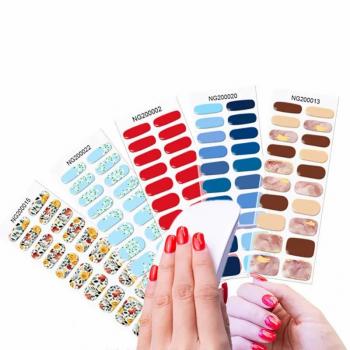 Hot Sell Cured Wraps Long Lasting Gel Nail Stickers New Arrival Styles Nail Gel Wraps With Uv Lamp
