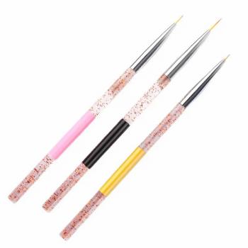 Resin Acrylic Liner Nail Brush Set Transparent Embedded Pattern Angled Gel Mobre Oval 3d Nail Brush Wholesale Factory Price