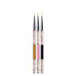 Resin Acrylic Liner Nail Brush Set Transparent Embedded Pattern Angled Gel Mobre Oval 3d Nail Brush Wholesale Factory Price