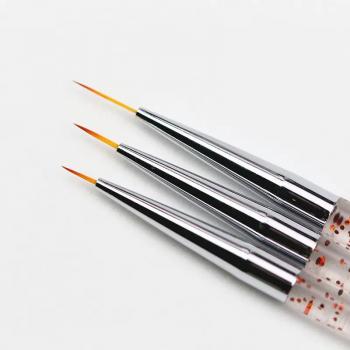 Resin Acrylic Liner Nail Brush Set Transparent Embedded Pattern Angled Gel Mobre Oval 3d Nail Brush Wholesale Factory Price