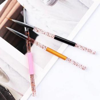 Resin Acrylic Liner Nail Brush Set Transparent Embedded Pattern Angled Gel Mobre Oval 3d Nail Brush Wholesale Factory Price
