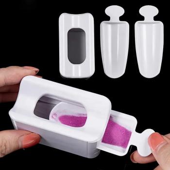 Nail Powder Collection Box Nail Art Dip Powder Glitter Saver Catcher Nail Dip Powder Recycling Tray System With Scoop