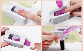 Nail Powder Collection Box Nail Art Dip Powder Glitter Saver Catcher Nail Dip Powder Recycling Tray System With Scoop