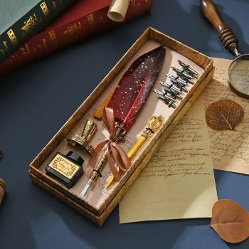 New Product High Quality Calligraphy Dip Ink Feather Fountain Pen Set