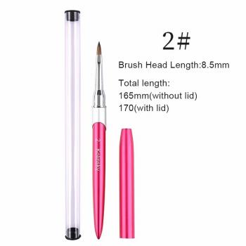 Pink Metal Acrylic Nail Brush 100% Kolinsky Brush 18 Manicurist Nail Shop Dedicated Acrylic Powder Kolinsky Nail Brush