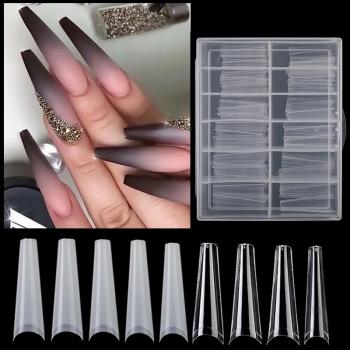 T-shape Transparent White Natural Color C Arc Half Shapes coffin and stiletto nail tip