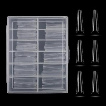 T-shape Transparent White Natural Color C Arc Half Shapes coffin and stiletto nail tip