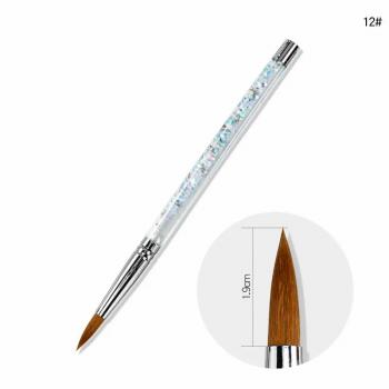 Size 16 22 Kolinsky Acrylic Nail Brush Rhinestone