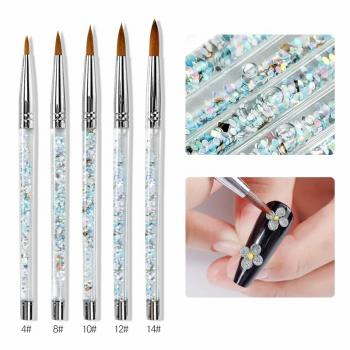 Size 16 22 Kolinsky Acrylic Nail Brush Rhinestone