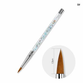 Size 16 22 Kolinsky Acrylic Nail Brush Rhinestone