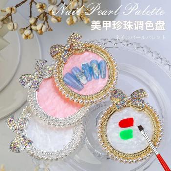 Wholesale Nail Art Painting Mixed Color Ring Palette Makeup Plate Nail Polish Color Mixing Resin Nail Art Palette