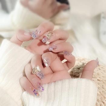 Factory Sale French Style Beautiful Fashion Design Acrylic Fake Nail Tips Elegant False Handmade Press On Nails Wholesale 2024