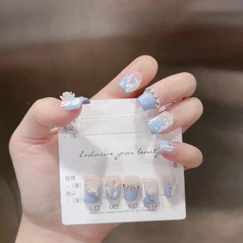 Factory Sale French Style Beautiful Fashion Design Acrylic Fake Nail Tips Elegant False Handmade Press On Nails Wholesale 2024