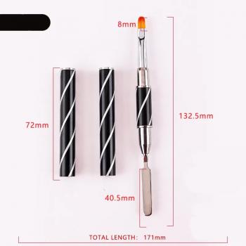 Japanese Style Ice Transparent Brown Handle Nail Brushes Drawing Line Round Head Phototherapy Gradient Pen Nail Tools