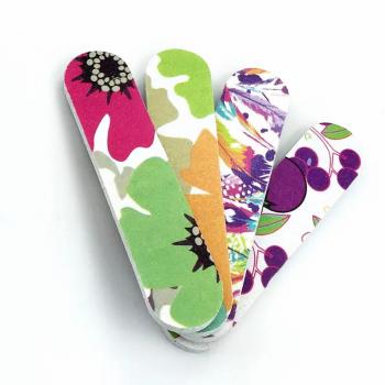 Wholesale/OEM Double Side Army Green Custom Mini colorful Block Sponge Nail File Pattern 2024