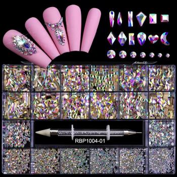 New Product Nail Supplies Various Shape New Style Triangle Moon Heart Diamond Nails Art Bling Flat Back Crystal Rhinestone