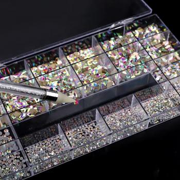 New Product Nail Supplies Various Shape New Style Triangle Moon Heart Diamond Nails Art Bling Flat Back Crystal Rhinestone
