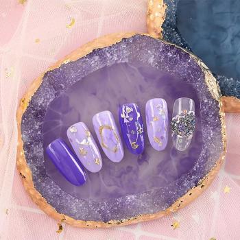Nail Art Color Blending Change Mixing Plate Agate Crystal Resin Palate For Nail Powder Color Toning Palate 2024