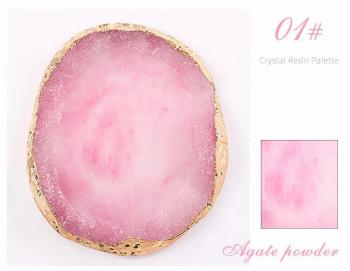 Nail Art Color Blending Change Mixing Plate Agate Crystal Resin Palate For Nail Powder Color Toning Palate 2024