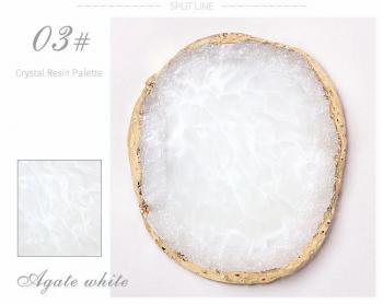 Nail Art Color Blending Change Mixing Plate Agate Crystal Resin Palate For Nail Powder Color Toning Palate 2024