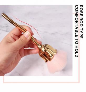 Custom Logo Rose Brush Six Angles Petal Crimped 100% Kolinsky Acrylic Nail Brush For Acrylic Nails Art 2024