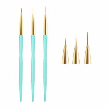 Colorful transparent resin acrylic rose gold gel nail brush set angled gel mobre oval 3D nail brush