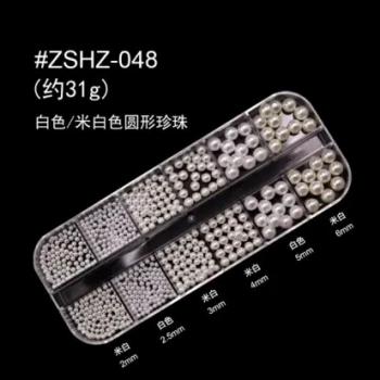 New Premium 12 Grid nail pearls Mix Size Colorful Pearls Rhinestone Applique Round Beads Pearls For Decoration