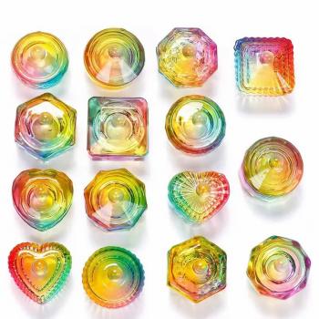 New popular Crystal diamond acrylic powder liquid cup clear Colorful glass nail dappen dish other nail supplies nail cup