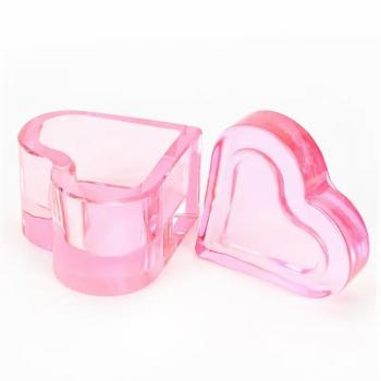 Wholesale nail cup with lid heart-shaped crystal Acrylic powder liquid container Dappen Dish Cup for wash nail brush