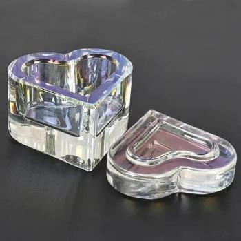 Wholesale nail cup with lid heart-shaped crystal Acrylic powder liquid container Dappen Dish Cup for wash nail brush