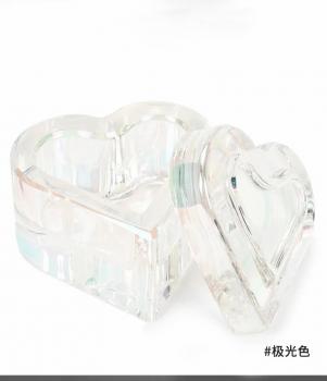 Wholesale nail cup with lid heart-shaped crystal Acrylic powder liquid container Dappen Dish Cup for wash nail brush