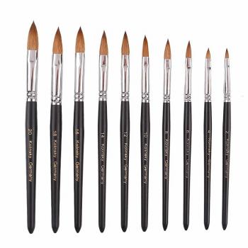 Customized logo Acrylic Nail brush Black handle High quality International size 8-18 Acrylic 100% kolinsky sable nail brush