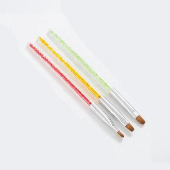 Factory wholesale cheap nail brush set acrylic brush holder angled 3D acrylic liner brush set