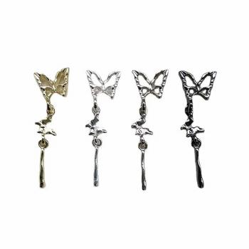 New Nail Art Jewelry Explosive Style Butterfly Pendant Mid-length Alloy Butterfly Nail Accessories Drill Wholesale