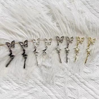New Nail Art Jewelry Explosive Style Butterfly Pendant Mid-length Alloy Butterfly Nail Accessories Drill Wholesale