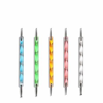 Crystal Thread Handle Acrylic UV Gel glitter double headed nail dotting pen