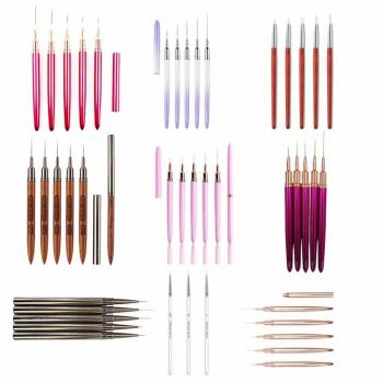 Hot Metal Nail Art Brush Pen Custom Nail Art Brushes Packaging Mini Nail Art Brush Set Liner 5mm 7mm 9mm 11mm 15mm 25mm