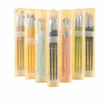 OEM Watercolor pen set water chalk painting brushes 10pcs oil brushes color birch pen animal hair brush