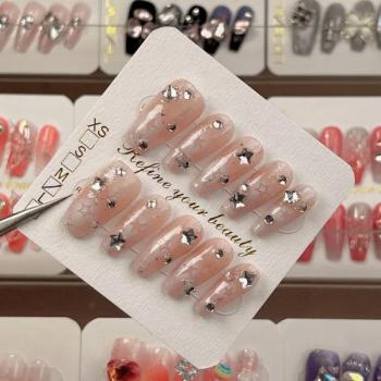 Factory Sale French Style Beautiful Fashion Design Acrylic Fake Nail Tips Elegant False Handmade Press On Nails Wholesale
