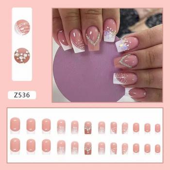 24Pcs/Set With Sticker Ballerina Full Cover Art Tips Artificial Long Coffin Designed Press On Nails 2024