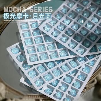 New Aurora Moonlight Blue Glitter Diamond Nail Art Hot Sale Love Butterfly Pointed Bottom Drill Nail Jewelry Wholesale