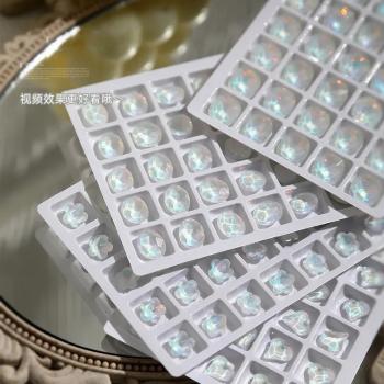 New Aurora Mocha Moonlight White Glitter Diamond Nail Art Hot Sale Love Butterfly Pointed Bottom Drill Nail Accessories