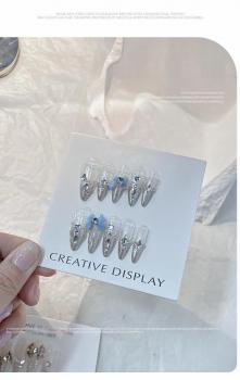 Manicure Resin Bowknot Jewelry Shiny Beauty Girl Three-dimensional Diamond-set Flat Bottom Nail Art Charms for Decoration