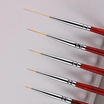 Brown wood pole nail liner Brush 5mm7mm9mm11mm customizable length Nail salon Manicurist only brush