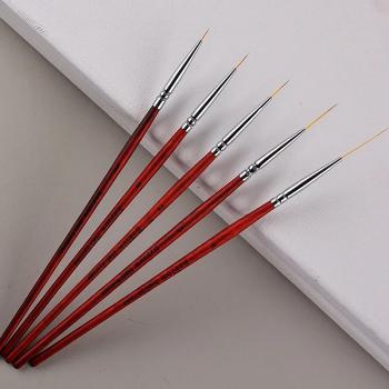 Brown wood pole nail liner Brush 5mm7mm9mm11mm customizable length Nail salon Manicurist only brush